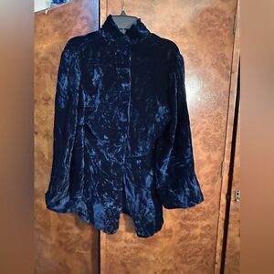 Vintage San Francisco velvet blue top